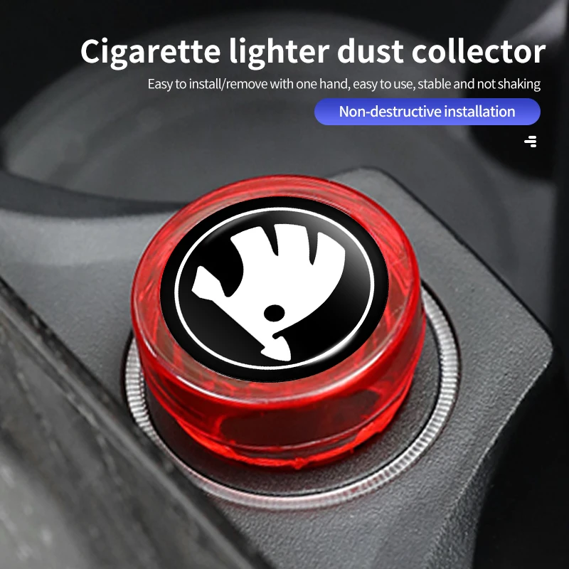 Car Cigarette Lighter Cover Dustproof Plug Decoration Cap For Skoda Rapid Kodiaq Karoq Fabia Kamiq MK3 Roomster Enyaq