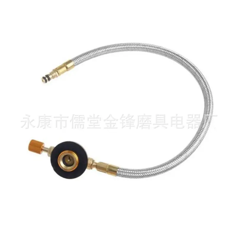 

10Pcs flat pipe long gas tank valve switch stainless steel burner pipe valve body camping burner stove accessories cable