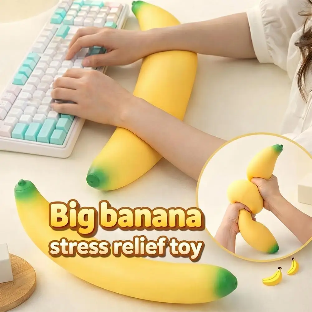 High-quality Giant Banana Squishy Toy,Jumbo Slow Rising Stress Relief Toy,Stretchy Fidget Toy for Anxiety Relief Desk Travel