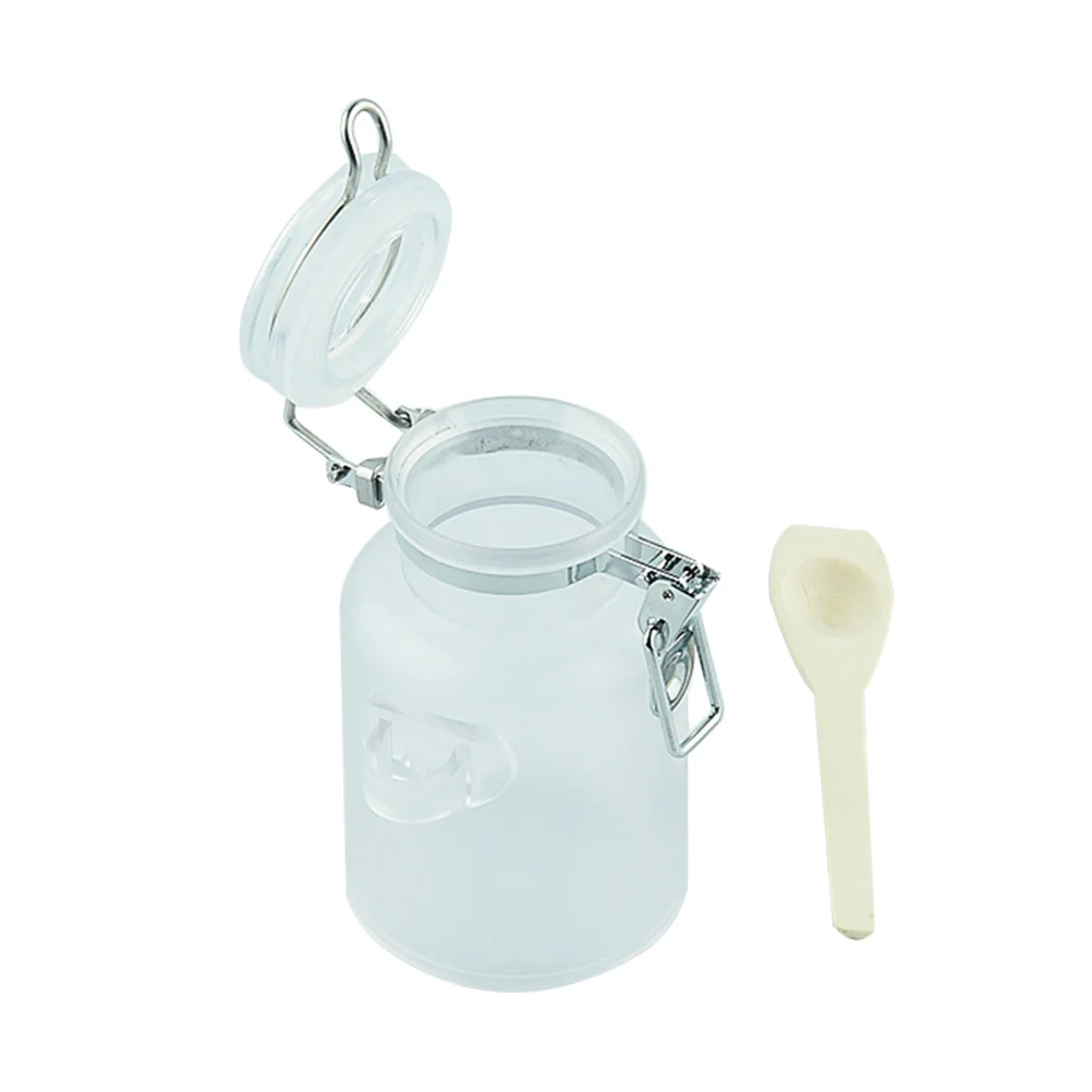

1 Set Bath Salt Bottle Portable Powder Jar With Spoon Refillable Sealed Storage Container For Travel Sub-Packaging Leakproof