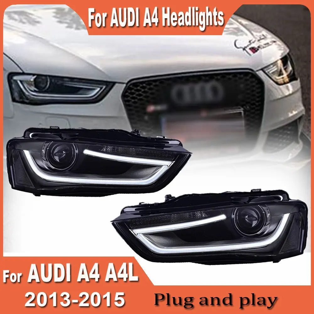 Car Front Lights For Audi A4 2013 2014 2015 2016 A4L S4 B8 Headlamp Upgrade High Configure Led Headlights Assembly Plug and play