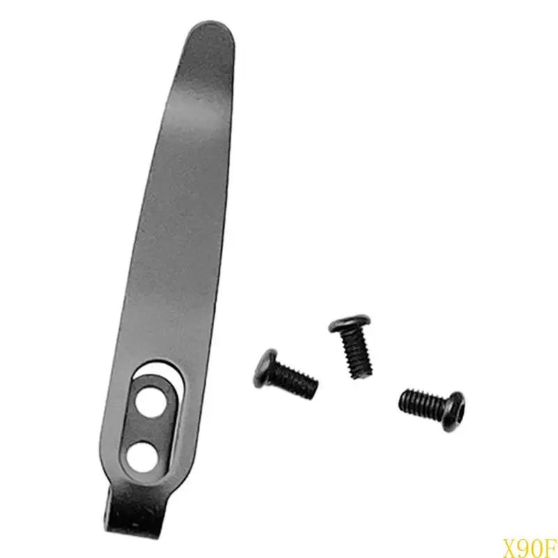 

X90F 1Set 420 Stainless Steel Knife Back Clip Pocket Clamp with Screws Folding Knife Grip DIY Making Accessories Parts M 2.5