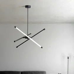 Italian minimalist line LED chandelier designer art long pendant lights modern living room dining room study bedroom lighting
