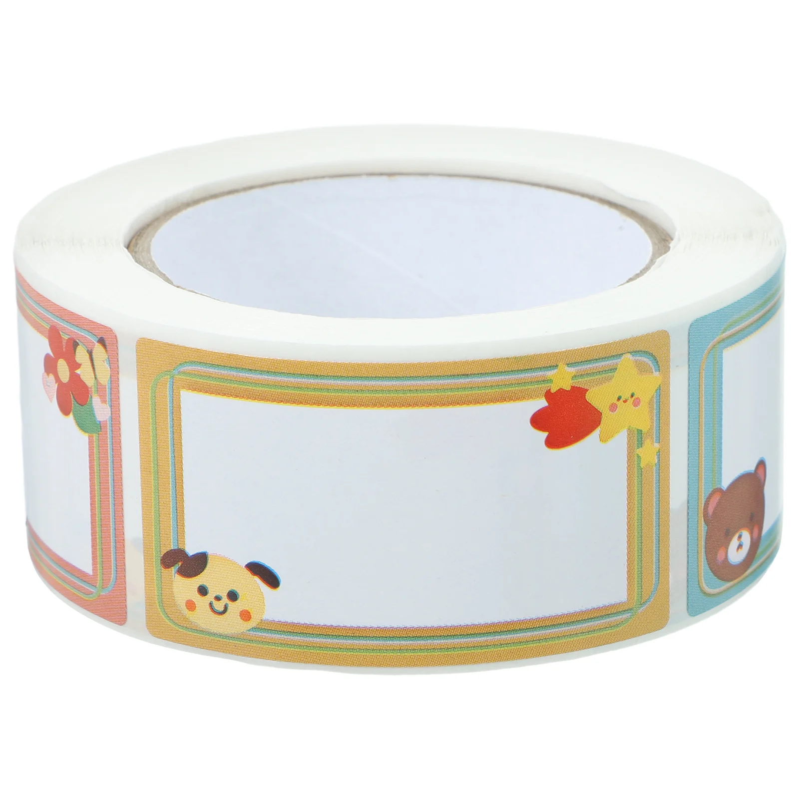 

1 Roll Name Tags Colorful Self-Adhesive Name Stickers for Classroom Kindergarten Personal Info Storage Classification