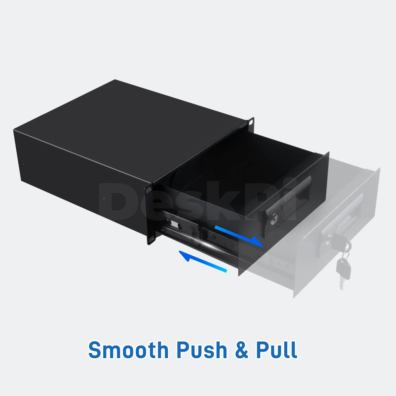 DeskPi RackMate 2U Rackmount Laci Dapat Dikunci, Rak Casing Kabinet Server 10 Inci untuk Kabinet Server T2