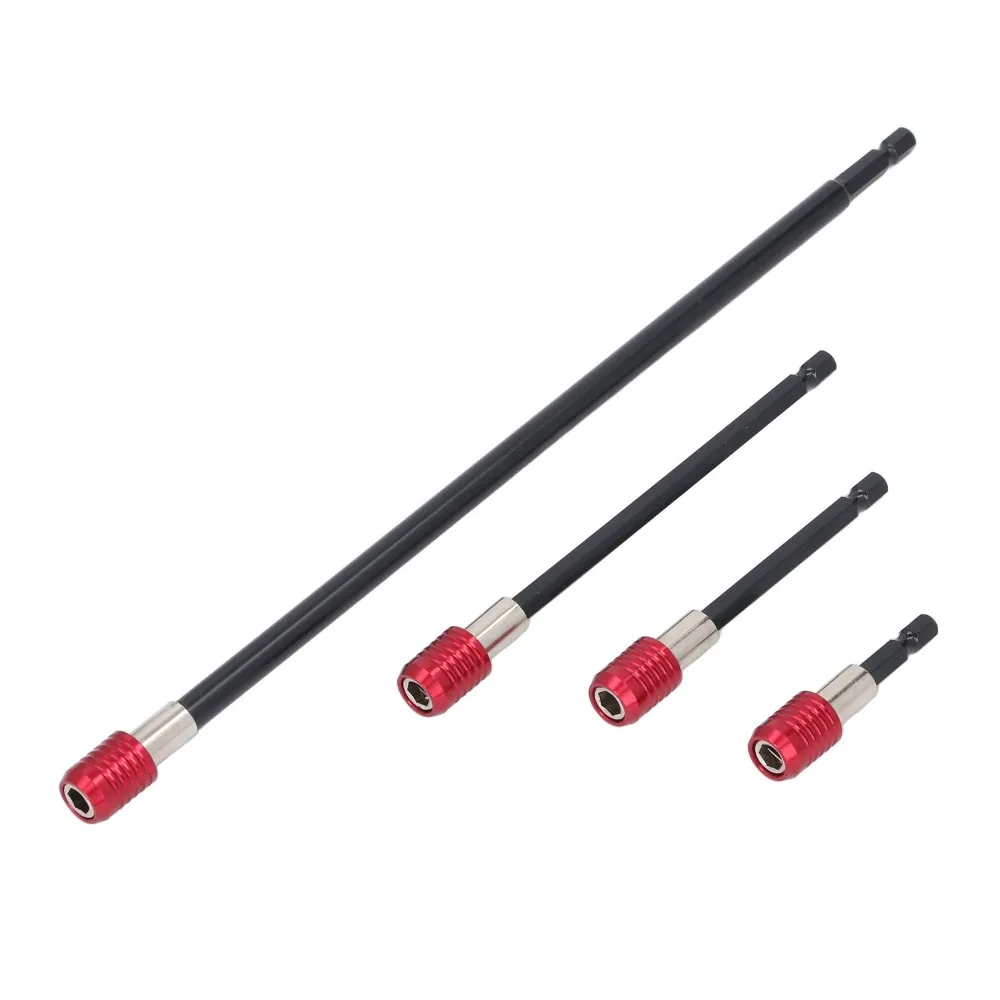 4pcs 1/4 Inch Hex Shank Drill Bit Extension Set Strong Magnetic Cr-V Drill Extension Bit Holder Quick Release