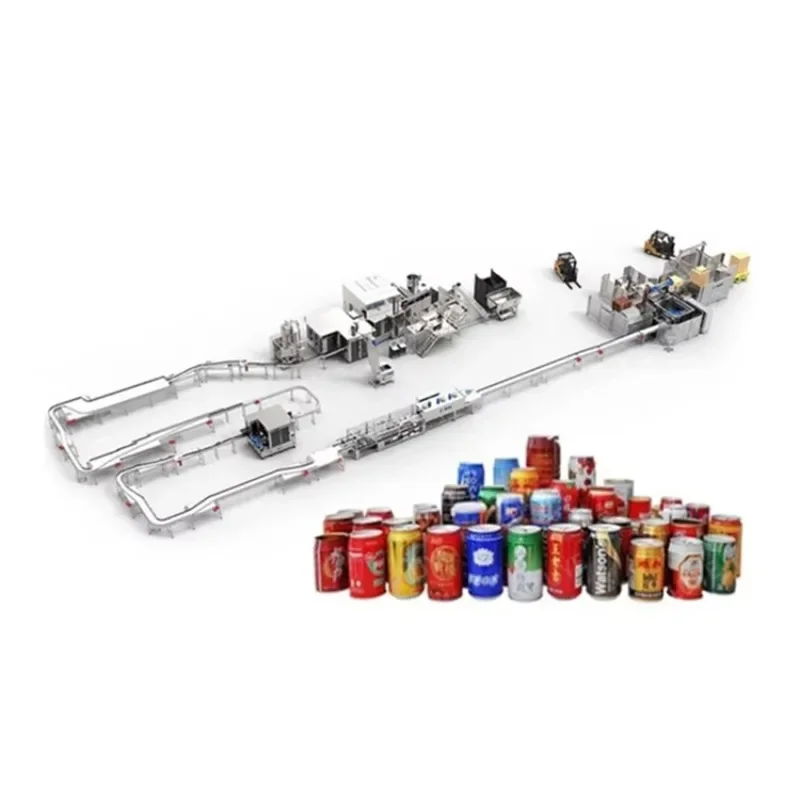 Whole Line Automatic Aluminum Tin Can Filling Sealing Machine for Beer Carbonated Beverage Juice Soda Water Soft Drink