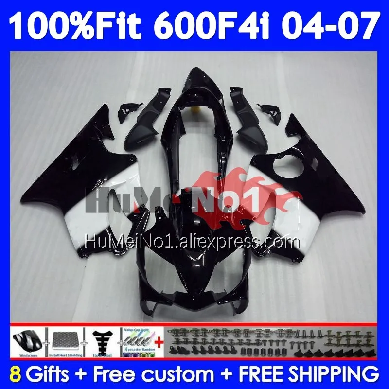 Injection Body For HONDA CBR600 CBR 600 F4i Black West 600F4i 35No.94 CBR600F4i 04 05 06 07 600CC 2004 2005 2006 2007 Fairing