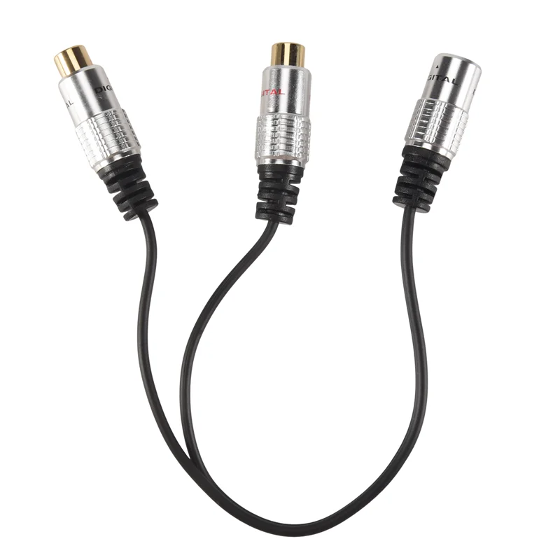 3.5Mm (1/8 Inch) Stereo Jack Female To 2 Dual RCA Female Jack Stereo Audio Splitter Y Adapter Cable For Connector AV Audio/Video