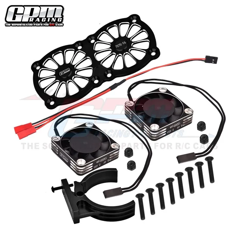 GPM 1/5 X-MAXX 6S/8S/Kardon/Rangers OUTCAST 7075-T6 Dual High Speed Metal Frame Cooling Fan Rc Accessories