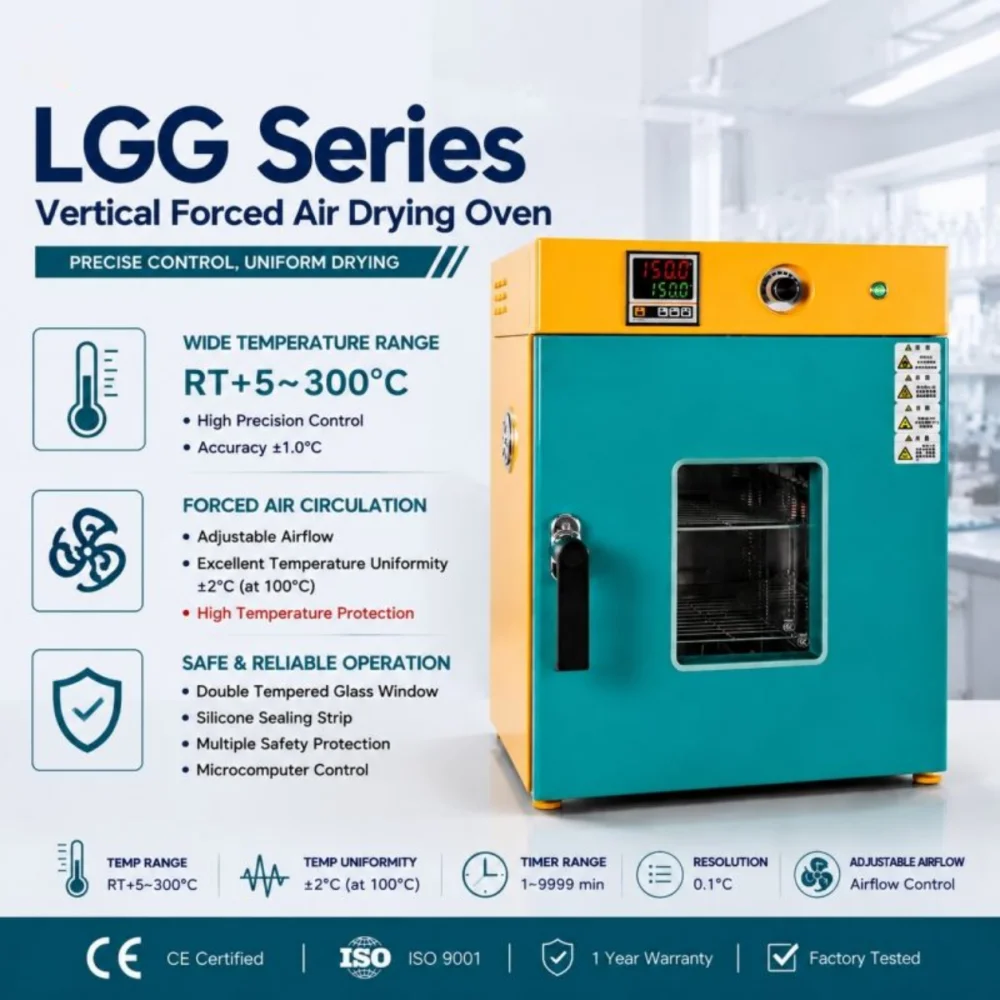 WEIAI Vertical Forced-Air Drying Oven 30L 300℃ Stainless Steel Timer Forced Convection Lab Industrial Food Vertical Drying Oven