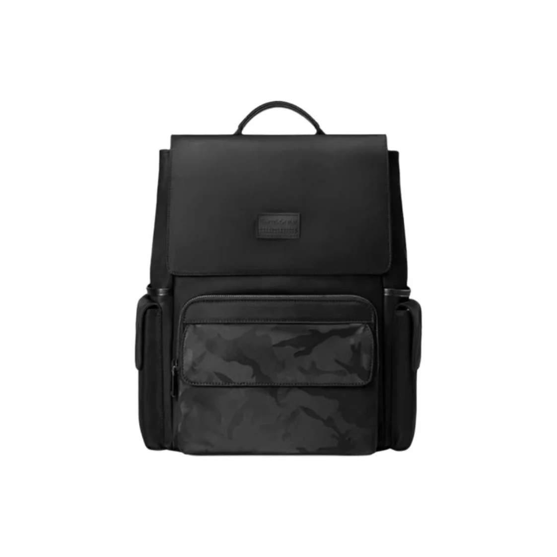 Mochila SAMSONITE em tecido com couro sintético de microfibra e couro bovino masculina preta
