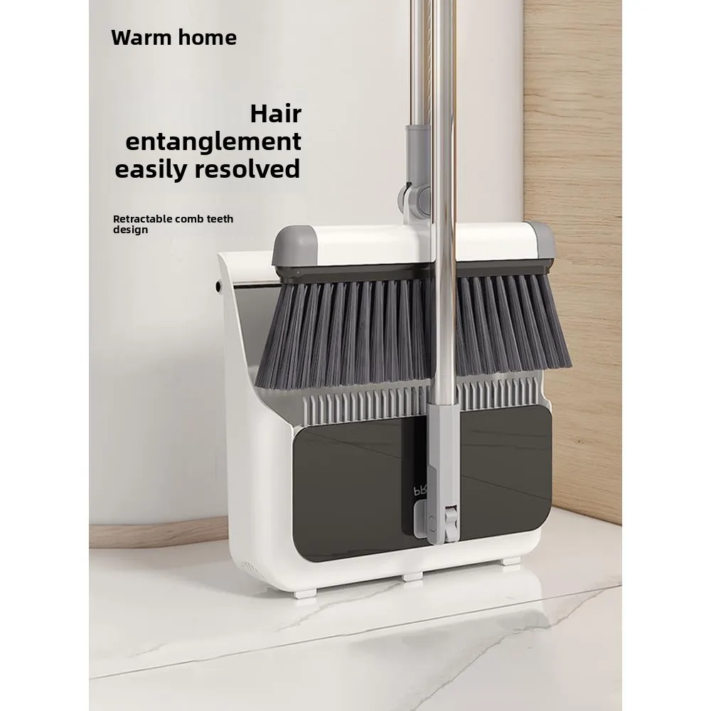 

New 2025 Broom And Dustpan Set for Home Use Hair-Free Non-Stick Broom And Dustpan Combination Foldable Garbage Shovel Househo...