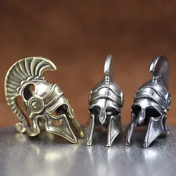 Spartan Roman Warrior Helmet Brass Knife Beads Outdoor EDC DIY Paracord Keychains Lanyard Pendants Woven Bracelets Accessories