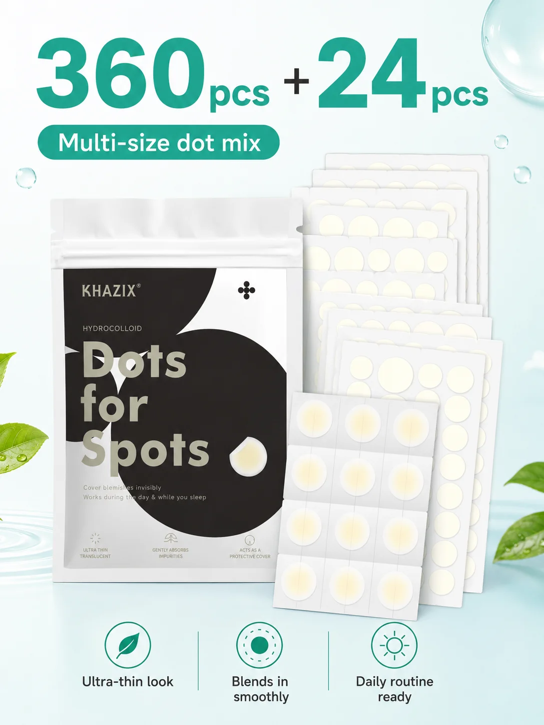 144pcs Hydrocolloid Blemish Patches Invisible Acne Spot Cover Pimple Patch for Face Skin Care Mixed Sizes