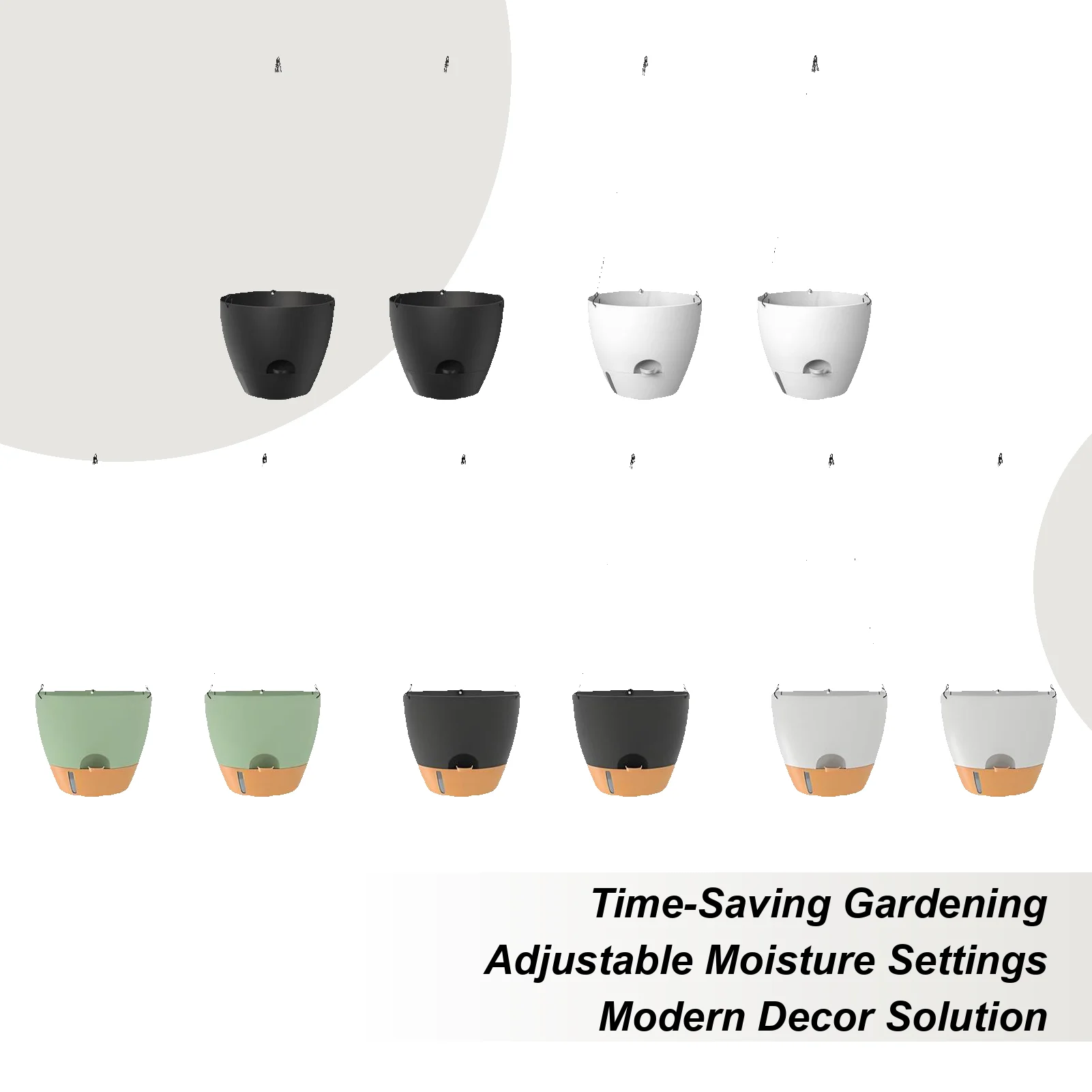 10 Inch Self-watering Hanging Basin 2 Pieces Flower Plants Pots With Reservoir Basket Plant Hanging Flowerpot for Window Sills