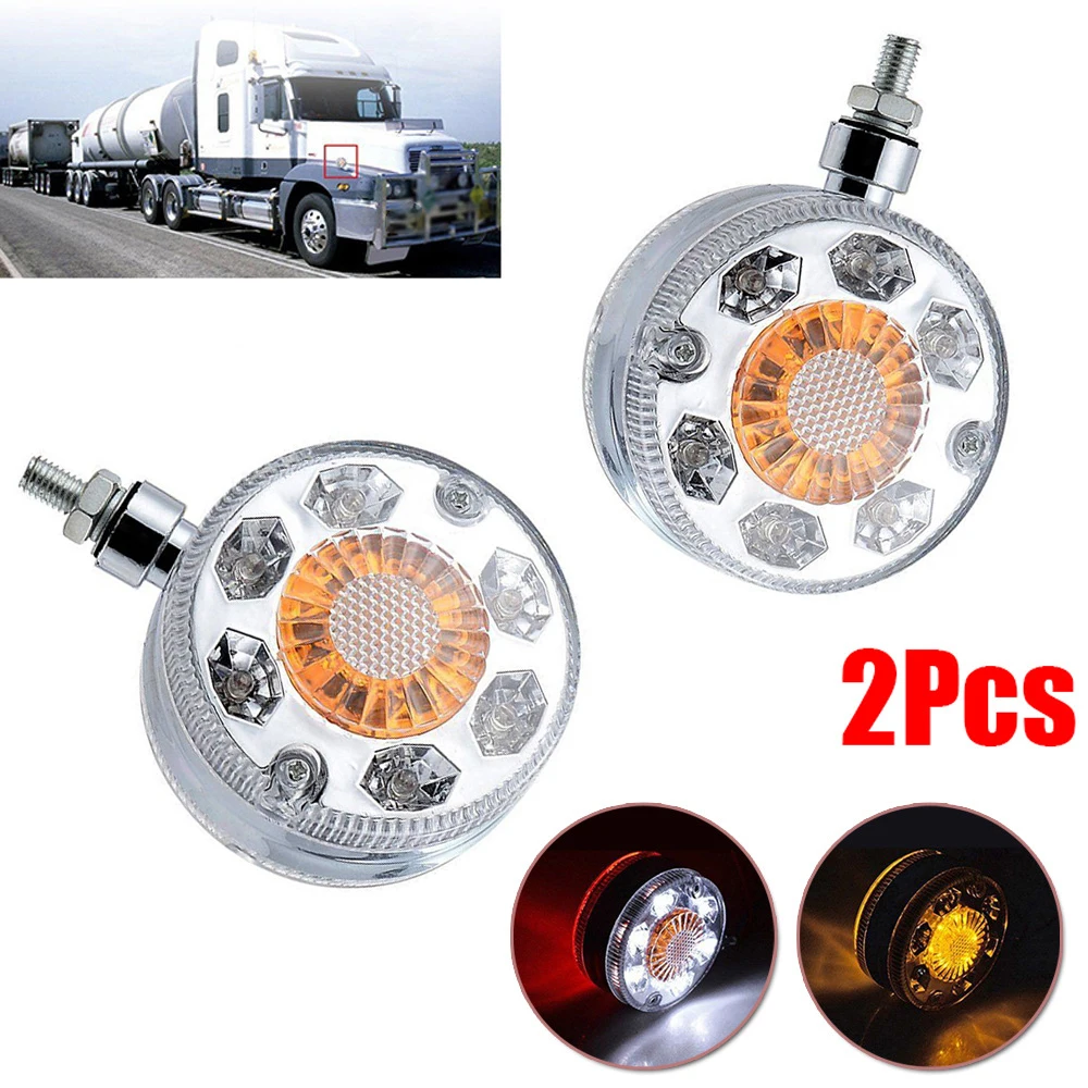 12-24V Double-sided Turn Signal Lamps Super Bright Roof Lights 24 LED Waist Lamp Side Tail Lamp for Trailer Truck Pickup Tractor