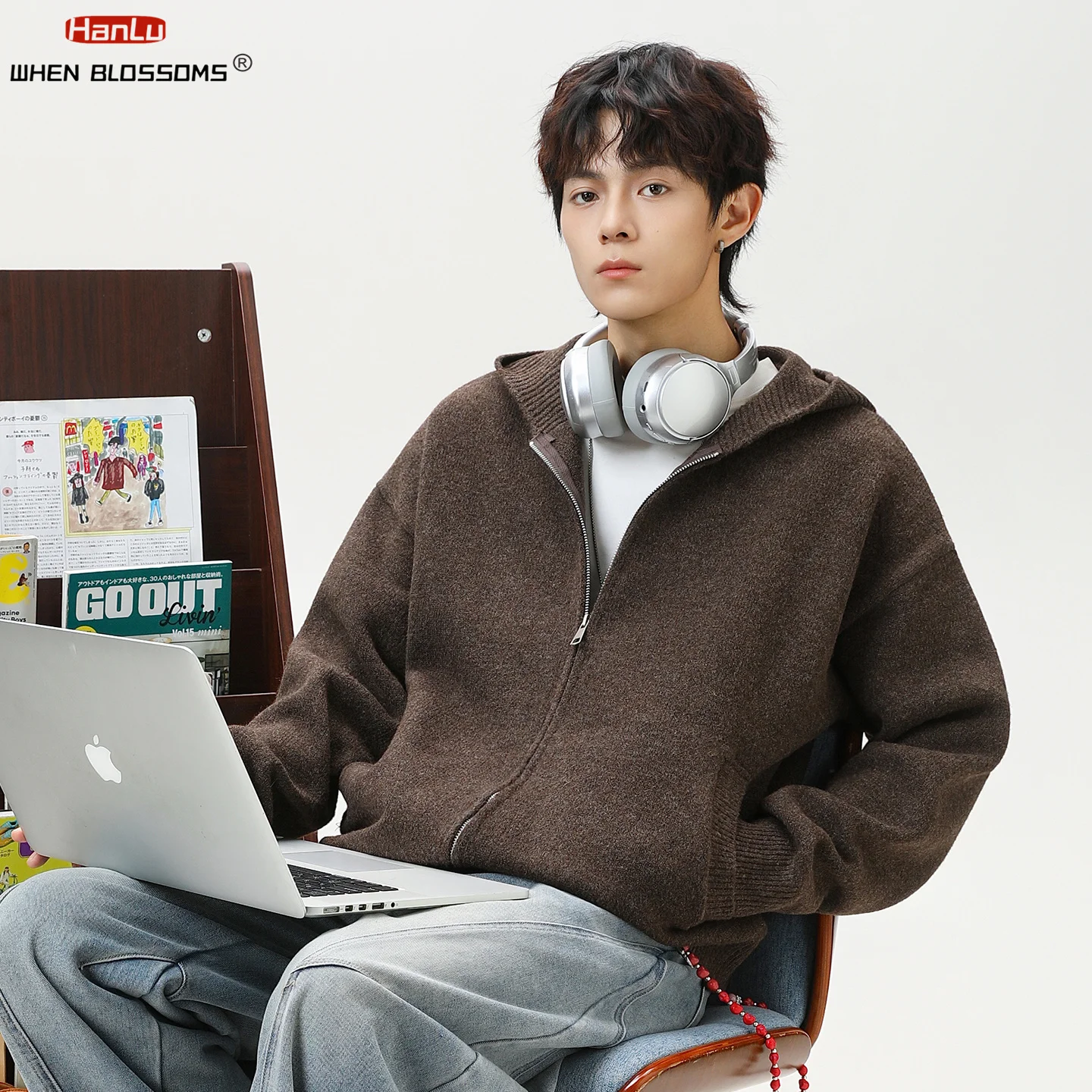 2025 Heren 3D Kabel Gebreide Trui V-hals Ontwerp Zwaargewicht Vintage Oversized Trui Gezellige Winter Wolachtige Top