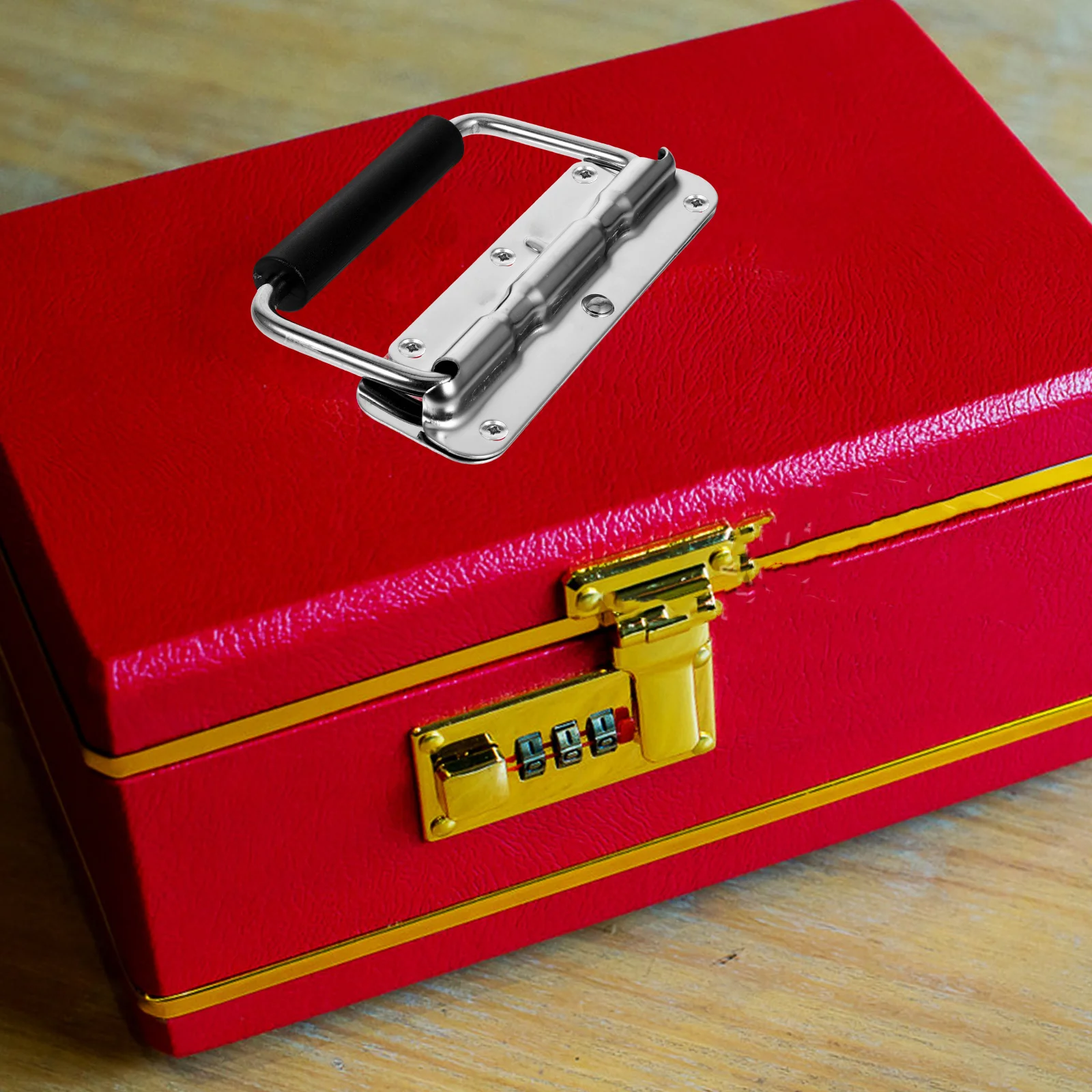 

Stainless Steel Folding Toolbox Handle Heavy Duty Metal Folding Pull Handle Compact Portable Tool Case Hardware