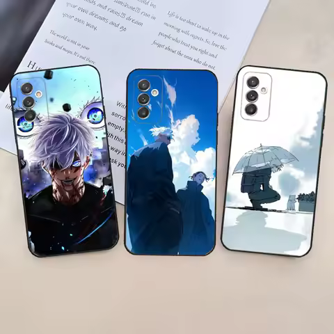 Anime Satoru Gojo Phone Case For Samsung Galaxy A20,A21s,A22,A31,A32,A52,A53,A72,73,A80,A91 Soft Black Phone Cover