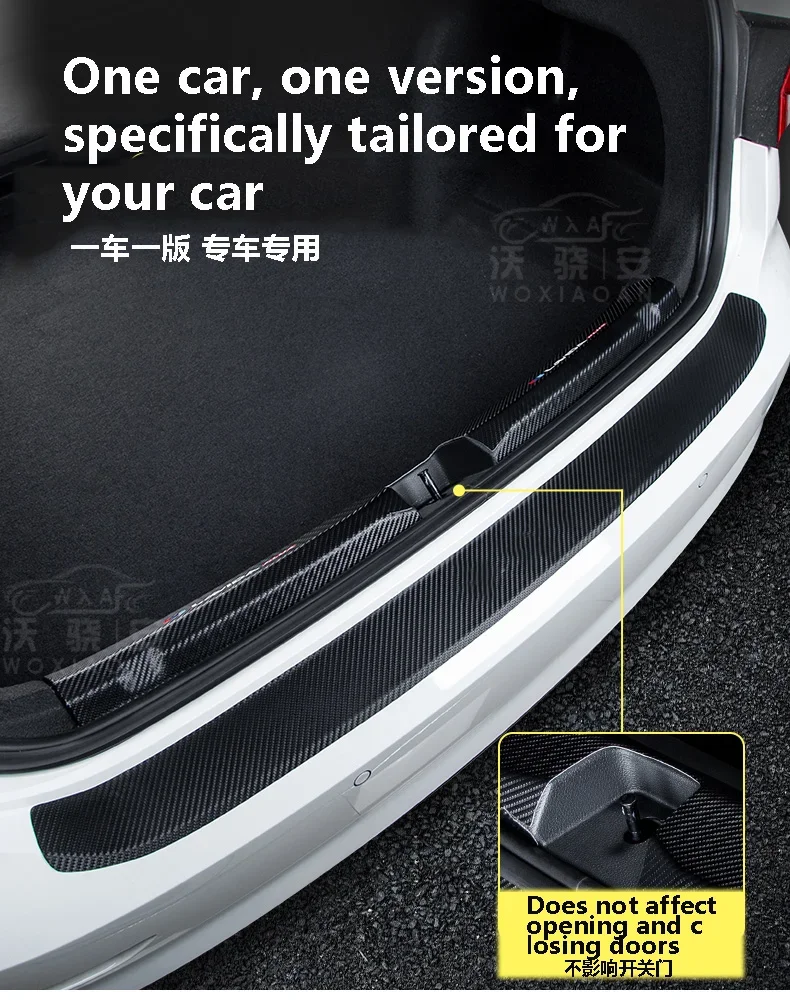 For AIWAYS U5 Luggage compartment rear threshold strip AIWAYS U5 anti friction and wear-resistant carbon fiber leatherrear guard