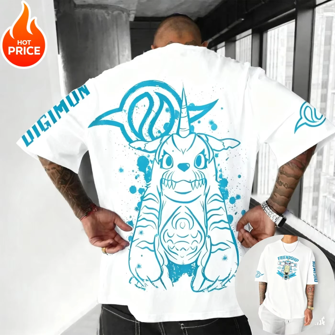 เสื้อยืดลายการ์ตูนดิจิมอน กาบูมอน อนิเมะ 2026 สไตล์ฮาราจูกุสุดฮิต เสื้อวินเทจแนวสตรีทสำหรับผู้ชาย เสื้อยืดลำลองสำหรับผู้หญิง เสื้อยืดแขนสั้นผ้าฝ้ายสำหรับเล่นกีฬา