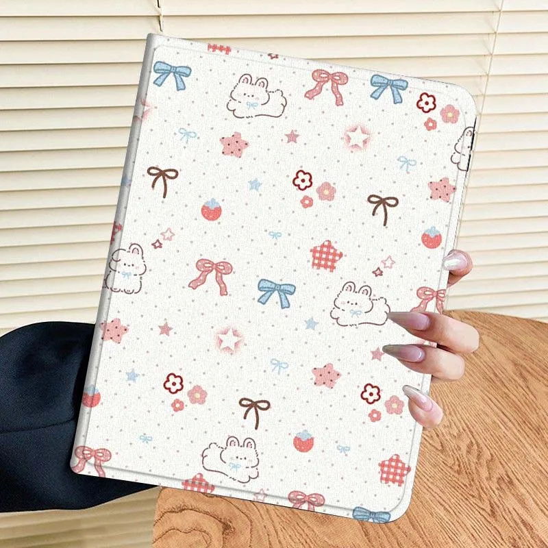

Cute pink rabbit cartoon For Lenovo Pad Tab Legion Xiaoxin Y900 Y700 K10 M10 P11 3rd Pro GT Plus Gen Cover Tablet Case