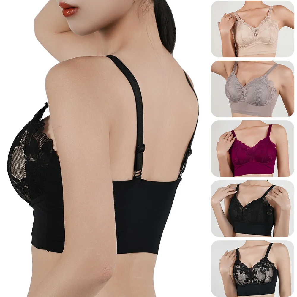 

Элегантный кружевной бюстгальтер из 3 предметов, красивый бюстгальтер без косточек с регулируемым ремешком на спине, бюстгальтер с поддержкой груди, женские легкие беспроводные бюстгальтеры с цветочным принтом