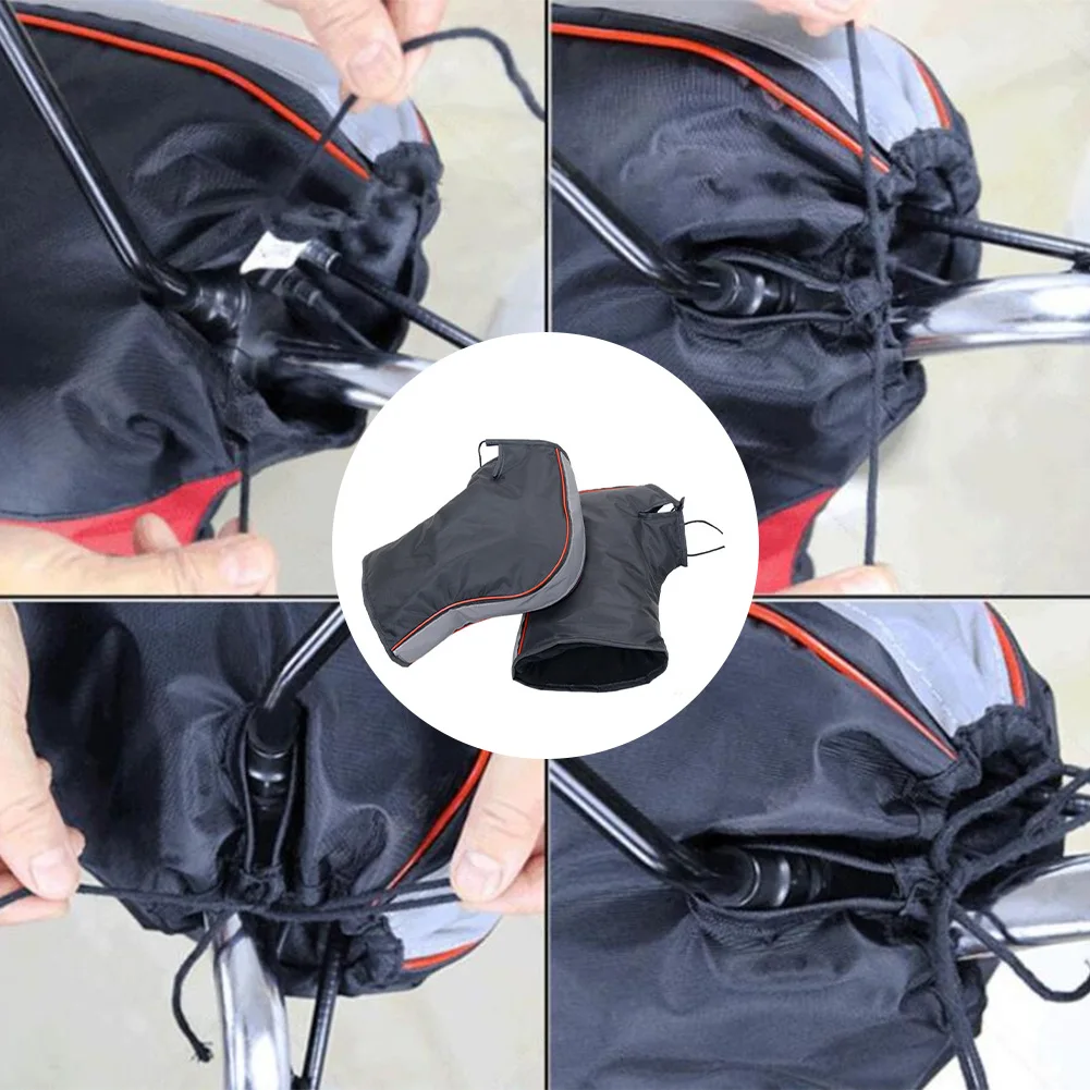 

Зимние теплые ветрозащитные водонепроницаемые мотоциклетные перчатки на руль, ткань Оксфорд с флисовой подкладкой для мотоциклов, квадроциклов, скутеров, аксессуары