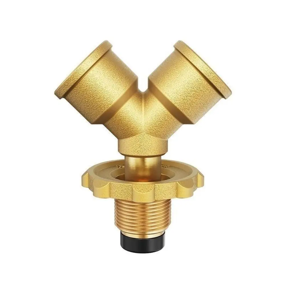 Brass Valve Fittings 4-point with switch Three way valve stress relief Y-shaped Gas Splitter Adapter Liquefied gas tank