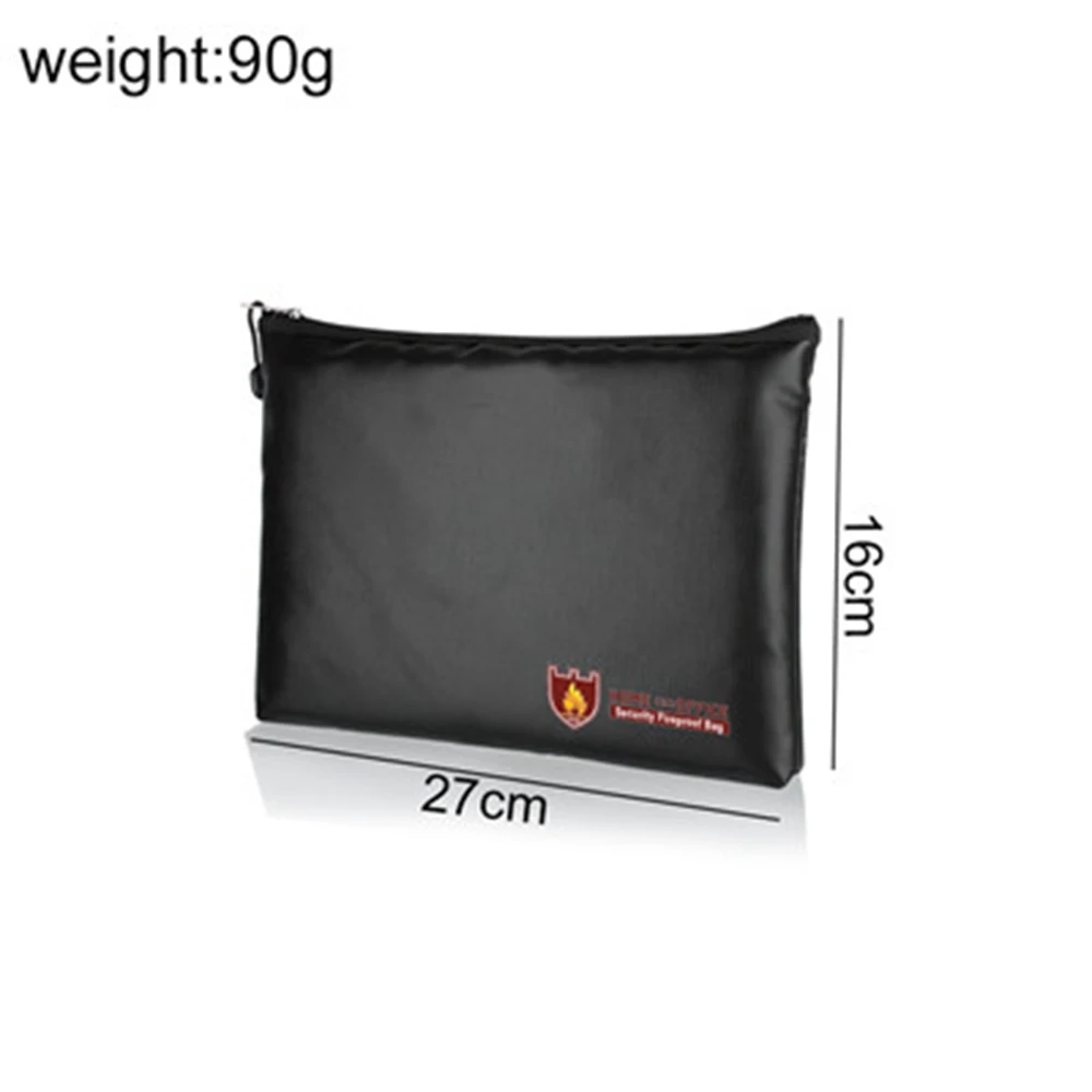 A74E-Portable Fireproof Waterproof Document Envelope File Folder Cash Pouch Fireproof Money Bag Lipo Safe Bag