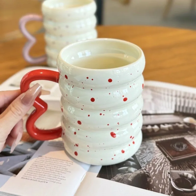 

Ceramic Breakfast Cups Internet Celebrity Couple Water Cups Cute Home Mug High Appearance Girl Cup Exquisite Drinking Water Cups