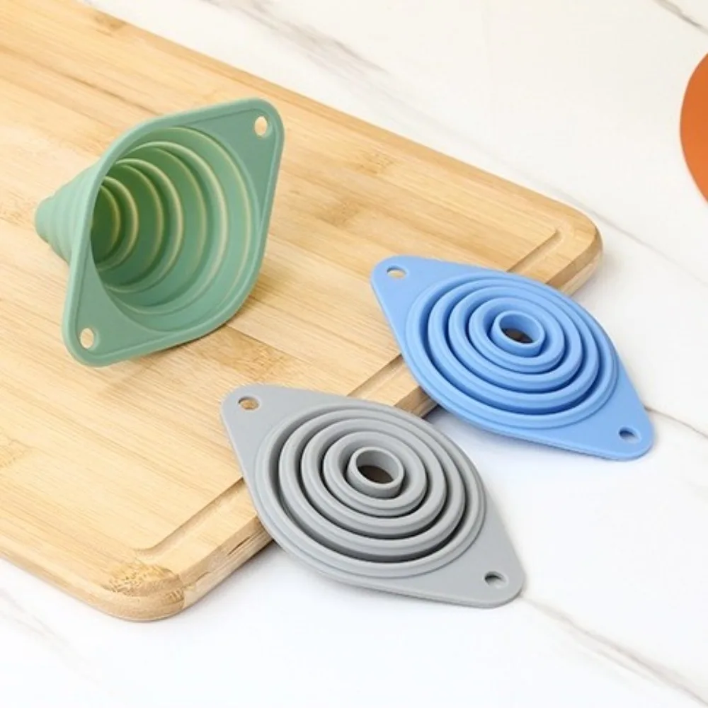 مجموعة قمع المطبخ المحمولة متعددة الأغراض، ميزة قابلة للطي، قمع سيليكون واسع الفم، قمع قابل للطي للاستخدام في المطبخ #5
