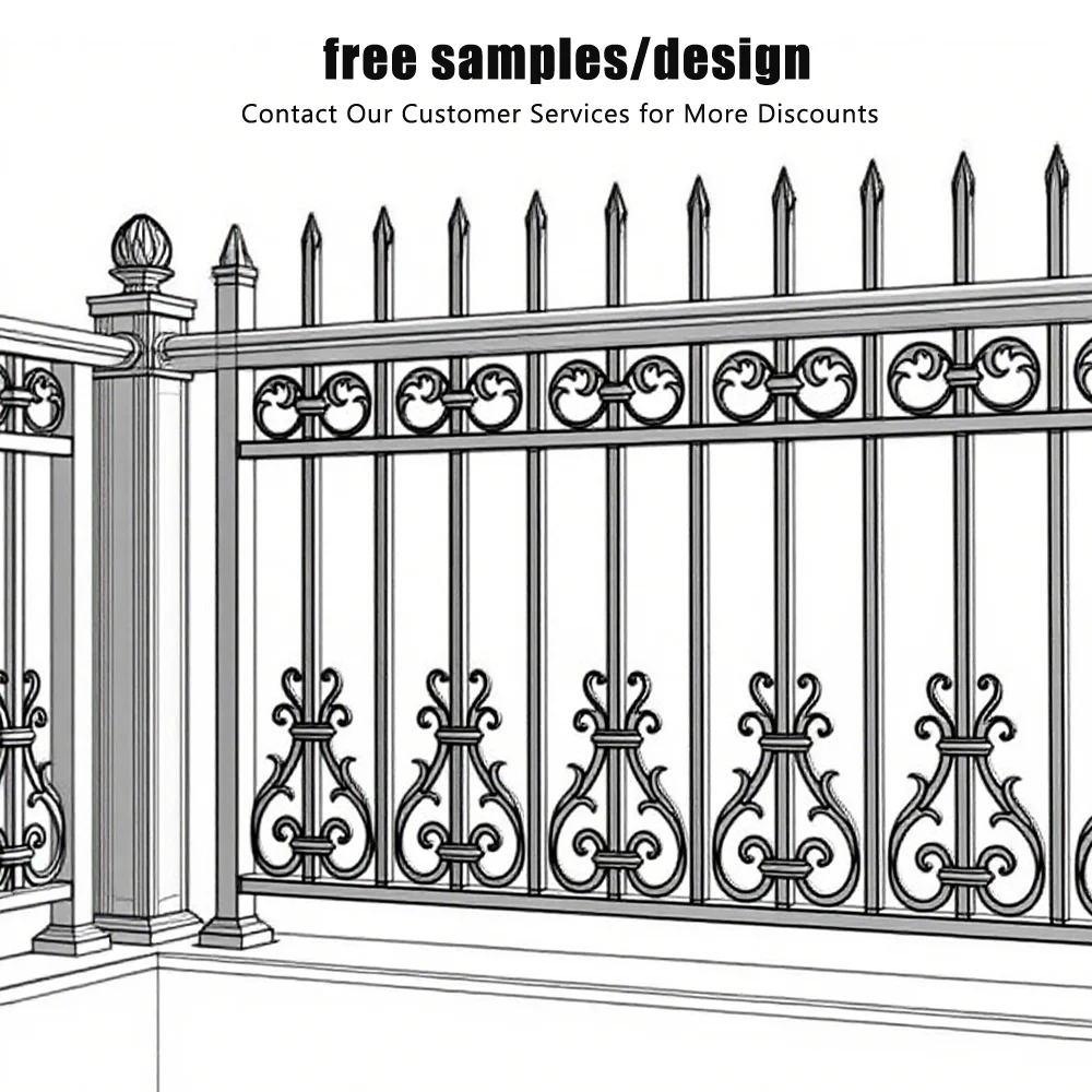التخصيص حديقة بناء الفن الدرابزين المعدنية سياج المجلفن الصلب/سبائك الألومنيوم في الهواء الطلق ساحة الدرابزين