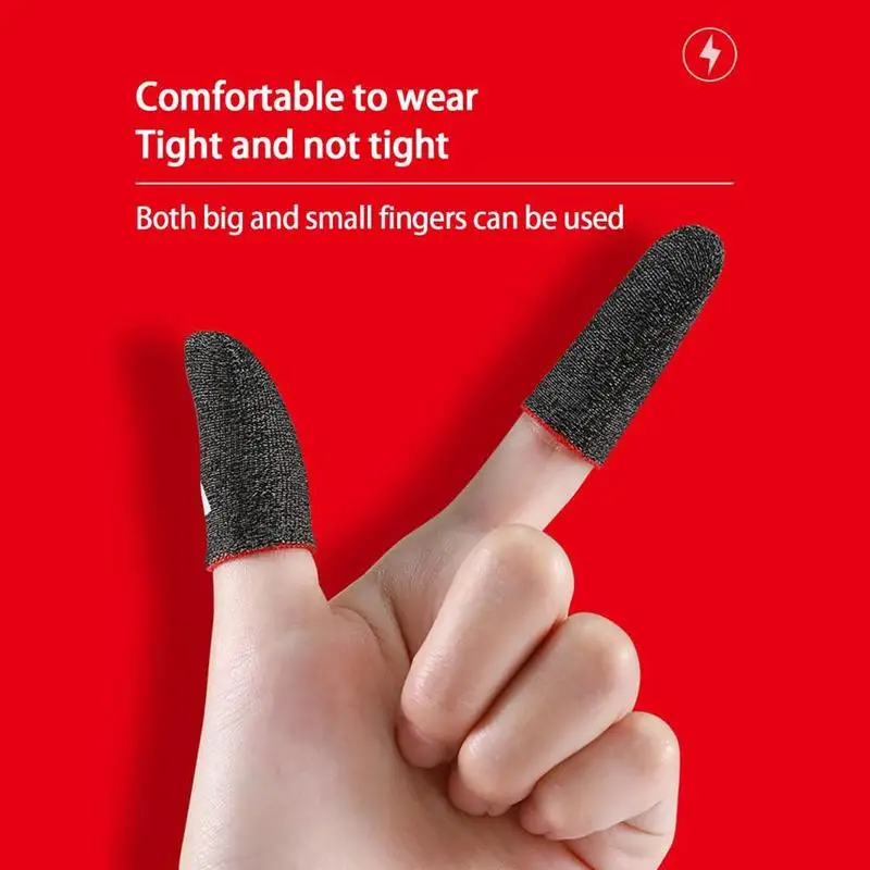 2 Pcs Mobile Game Fingertip Gloves Sweatproof Anti-slip Touch Screen Finger Sleeve Breathable Gaming Fingertip Cover For Gamer