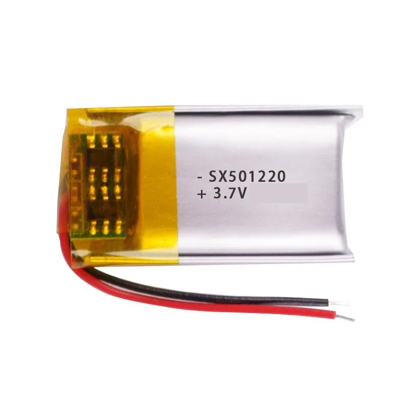 3.7V 80mAh 501220   Batería de polímero de litio recargable para relojes, equipos de belleza, auriculares Bluetooth, palo Selfie 051220