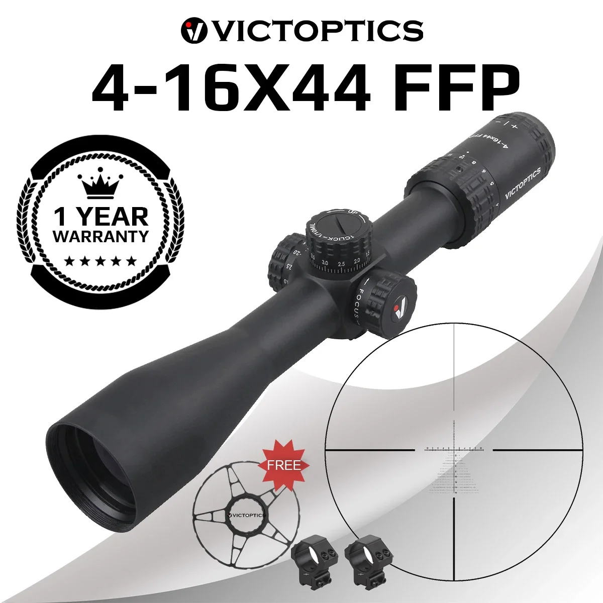 

VictOptics S4 4-16x44 FFP Riflescope Airsoft Sight Edge-to-Edge Image For Airgun Airsoft Benchrest Shooting For .223 5.56 AR15