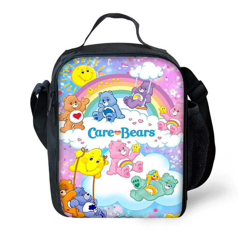 Cartoon C-CareS bear Child Insulated Large Capacity Bag for Boy Girl Student Outdoor Picnic Resuable Thermal Cooler Lunch Box