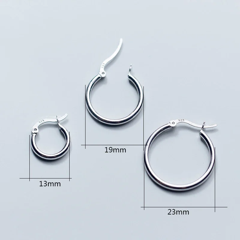 Trusta 100% 925 Solid Sterling Silver Unique Shaped Piercing Huggie Hoop Earring For Women Sterling Silver Earing Jewelry DS1064