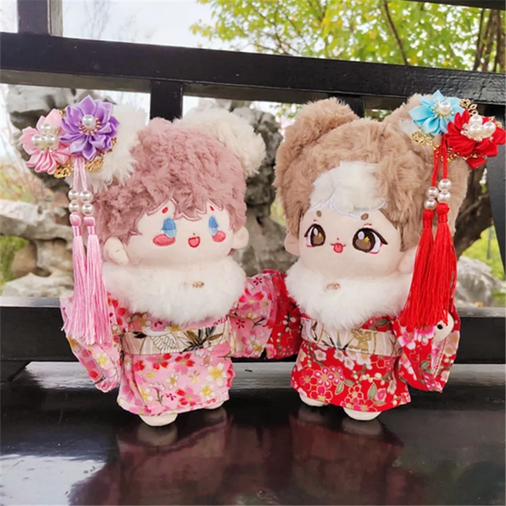 

20cm Doll Clothes Outfit Kimono Bathrobe for Men and Women Doll Accessories Changing Dress Sitting Party Game DIY Gift Toys