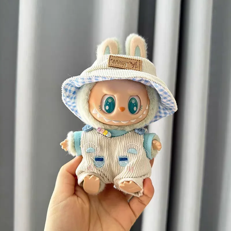 Labubu V2 Plush Doll Pendant Jumpsuit Set Cool and Cute Outfit Accessories