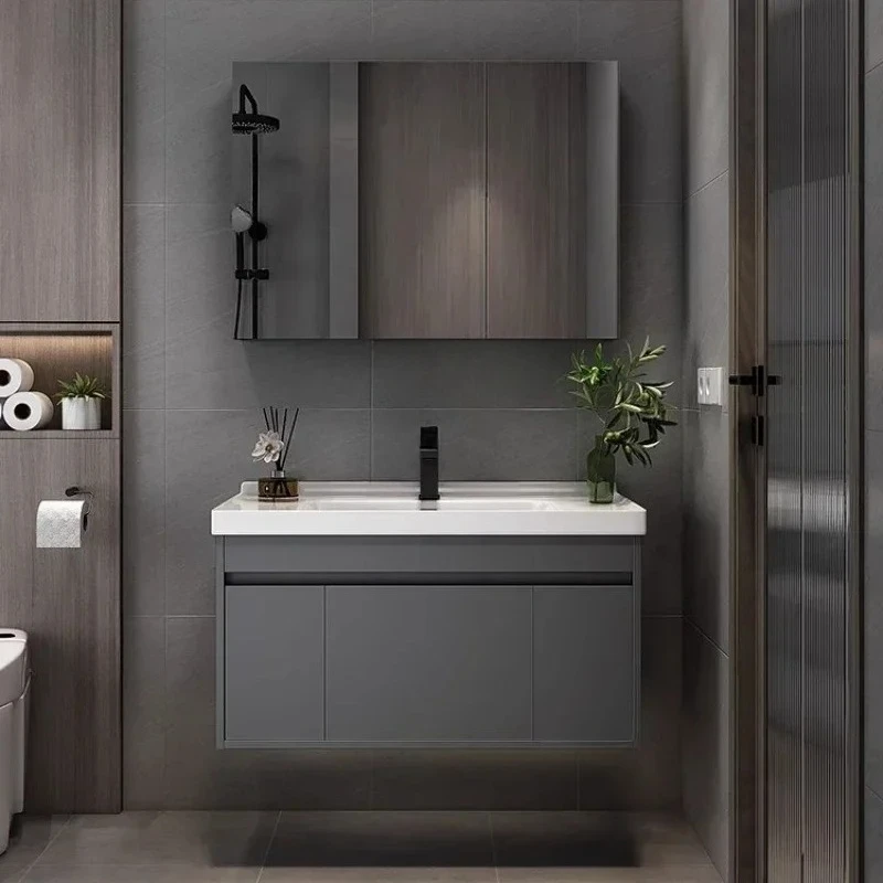 Modern Organizer Bathroom Cabinets Drawers Sink Space Saver Washroom Cabinet Mirror Smart Armario De Banheiro Home Furniture