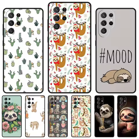Sloth Cute Animal phone case For Samsung Galaxy S24 S23 S22 Ultra Note 10 20 Plus S8 S9 S10 S20 S21 FE Cover