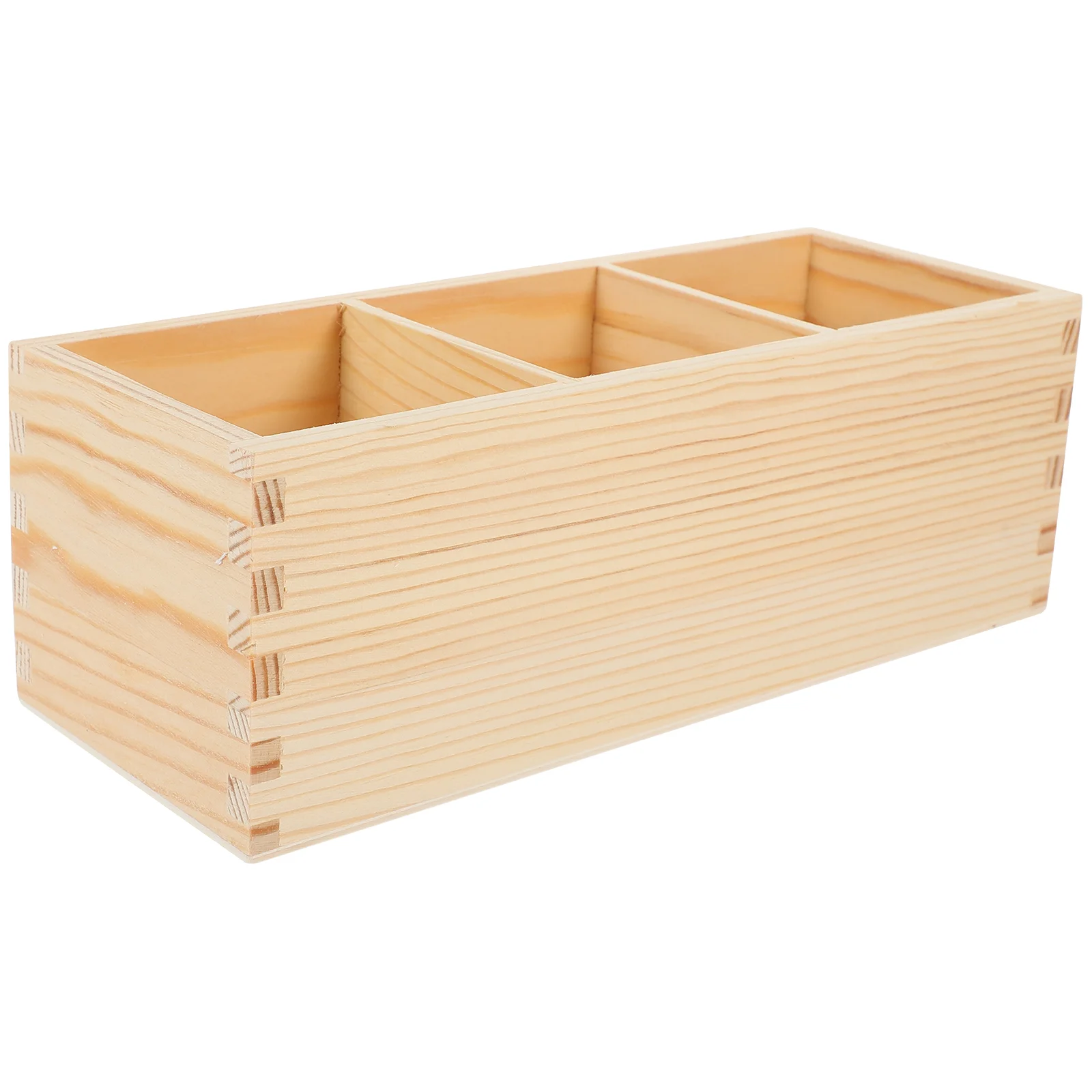 

Wooden Multi-grid Pen Holder Remote Control Storage Organizer Cutlery Desk Home Office Accessories Cup Brush