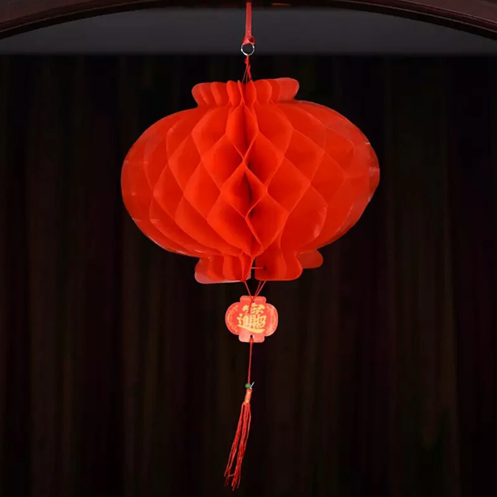 

80 pcs Lanterns Reusable Decorative Paper Plastic Red Spring Festival Lanterns Spring Festival New Year Celebration Party