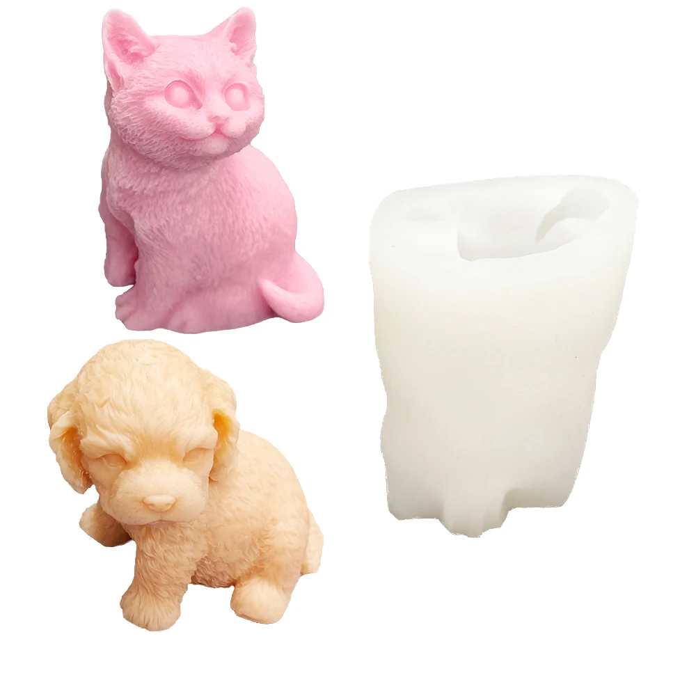 Lovely Animal Model Baking Tool Parent Companion Handmade Silicone Mold Aromatic Plaster Candle Jelly Pudding Mould