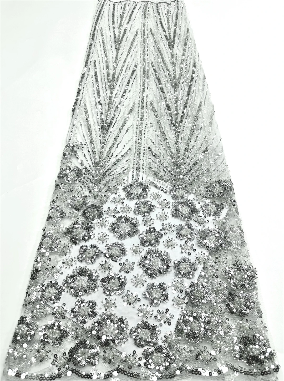

Luxury African Sequins Beaded Lace Fabric 2026 High Quality Groom Nigerian Wedding Bridal Embroidery French Tulle Sewing