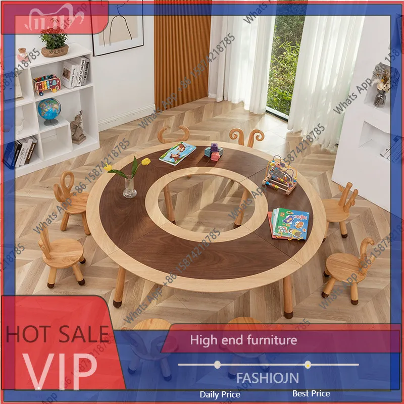 

Набор стола и стульев из массива дерева для раннего развития, комбинация с книжной полкой, игрушками ручной работы, для обучения рисованию, игр и письма.