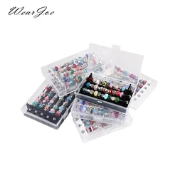 Acrylic Troll Beads Display Storage Box Rondelles Charms Bracelet Ring Holder 3 Bars Jewelry Organizer Storage Carrying Case