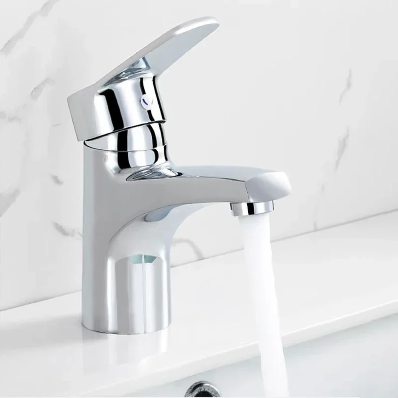 

Single Handle Bathroom Faucets Hot and Cold Mixer Tap Household Washbasin Sink Faucet Deck Mounted Bathroom Accessories